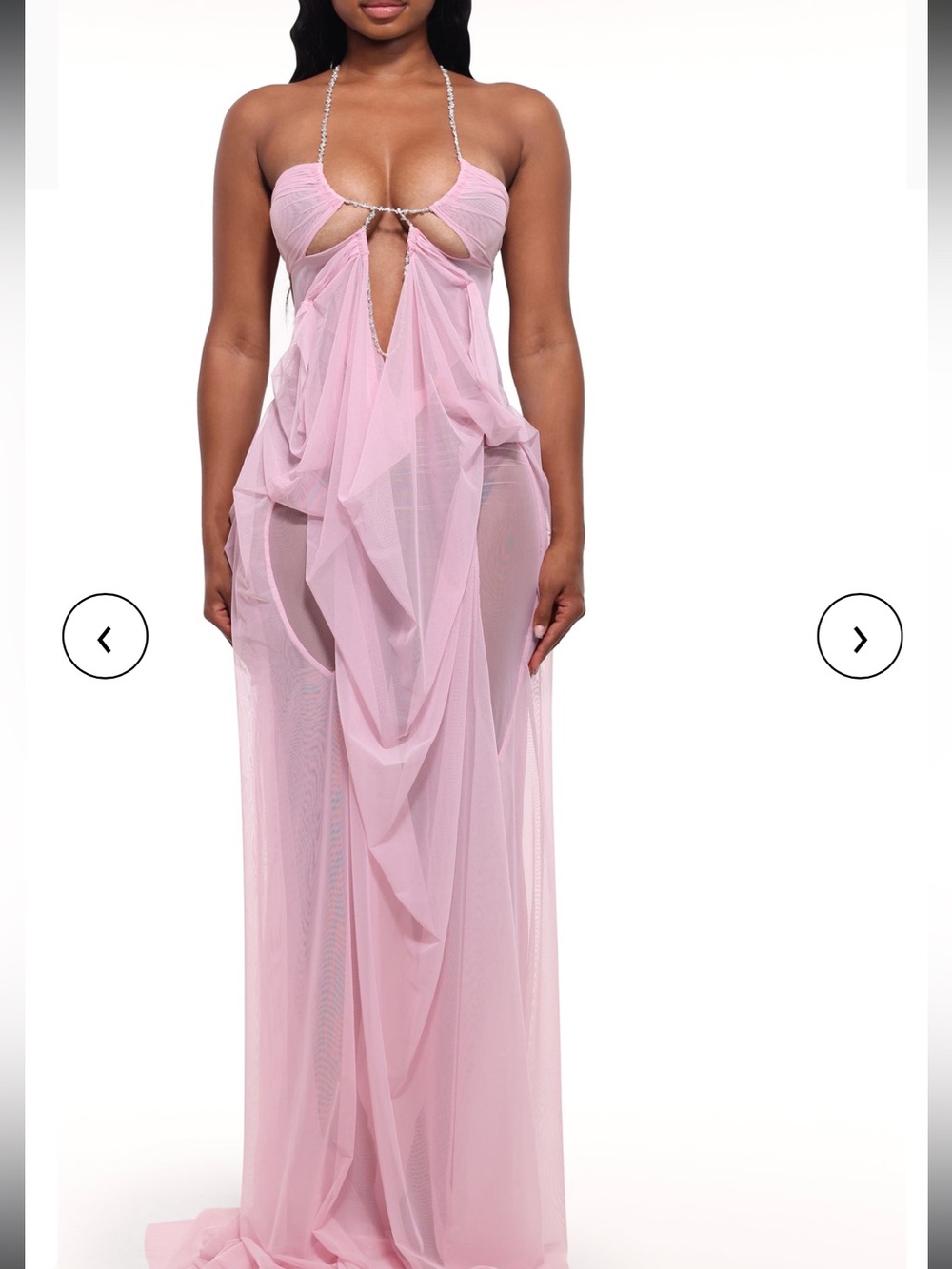Women’s Pink Sheer Maxi Dress